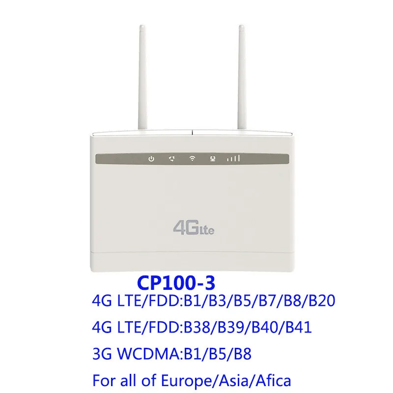 Tianjie разблокированный беспроводной 300 Мбит/с 4G LTE CPE Wi-Fi роутер модем с LAN портом слот для sim-карты с SMA портом внешние антенны - Цвет: CP100-3