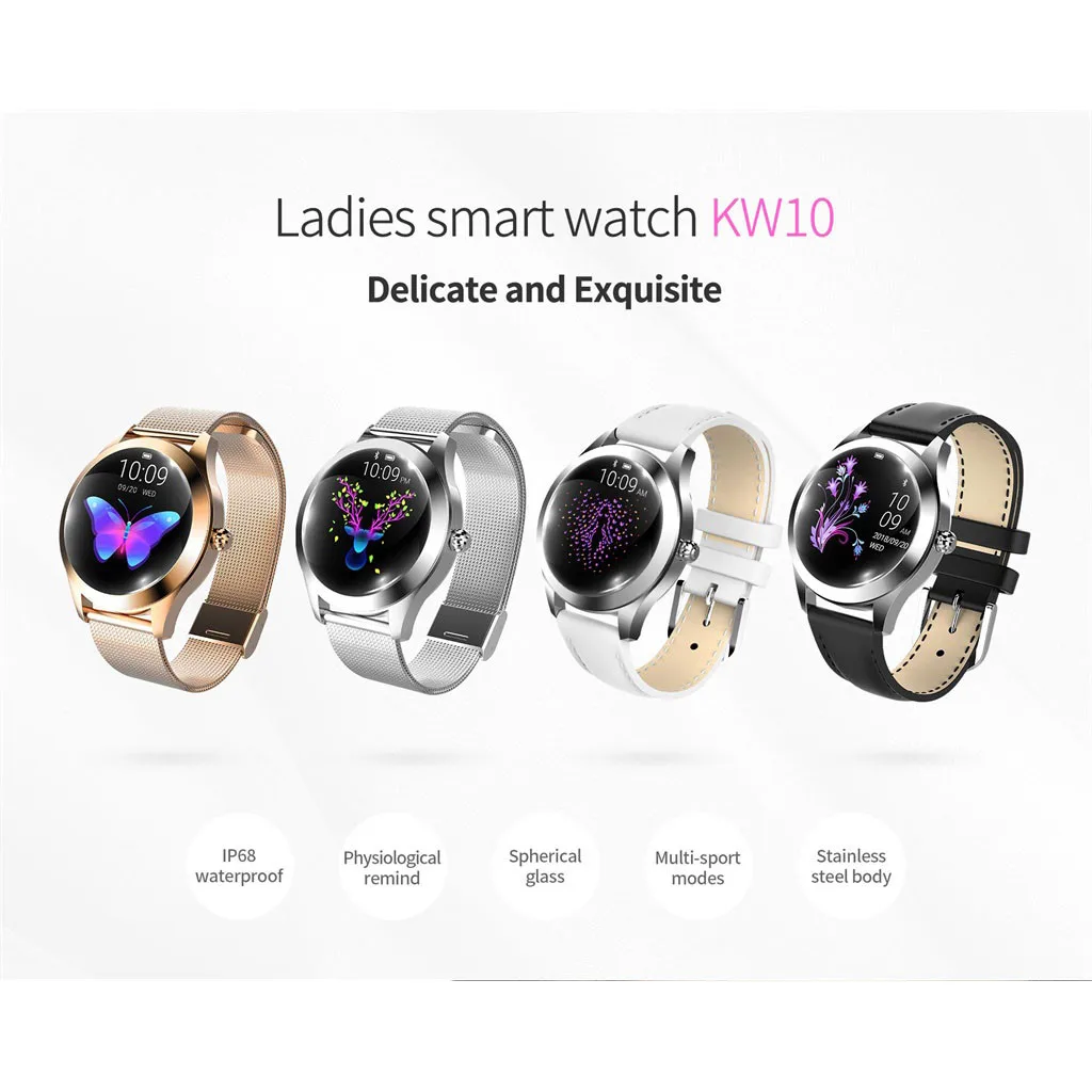 CARPRIE KW10 смарт-часы для женщин IP68 водонепроницаемый мониторинг сердечного ритма Bluetooth для Android IOS фитнес-браслет умные часы