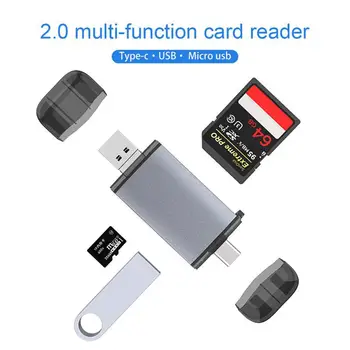

Universal Card Reader USB2.0 SD/MMC slot Micro SD/TF slot Adaptor Multifunction 6 in 1 Type-c OTG Card Reader