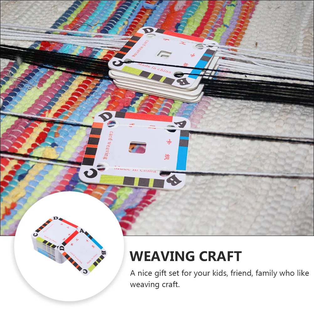 EXCEART 200Pcs Weaving Cards Tablet Cardboard Weaving Card Paper Loom Cards Handmade Weaving Card for Inkle Loom Weaving Supplies 5cm 