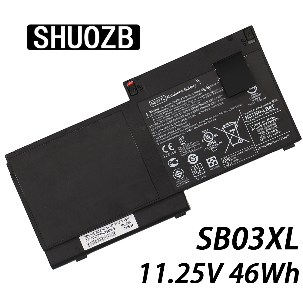 SB03XL Аккумулятор для ноутбука HP Elitebook 720 725 820 G1 G2 HSTNN-IB4T HSTNN-l13C SB03046XL 717378-001 E7U25AA E7U25ET |