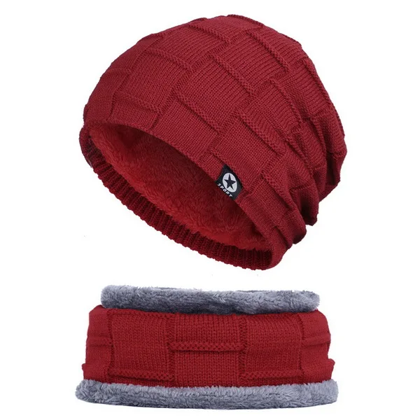 Фирменные NUZADA для мужчин и женщин, шерстяной шарф, шапки Skullies Beanies, шапки, зимняя Лыжная шапочка, теплая шапка-маска, вязаная шапка с защитой от холода - Цвет: Red-Red