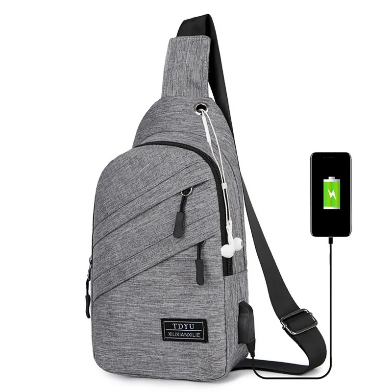 HEFLASHOR Мужская нагрудная сумка, карман для телефона, сумка-мессенджер, Спортивная Многофункциональная мужская сумка через плечо, персональная сумка на плечо, противоугонная Сумка, Новинка - Цвет: a gray