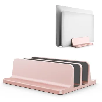 

Vertical Laptop Stand Aluminum Adjustable Desktop Double Slot Notebook Tablet Mount Base Holder Dock For MacBook Pro Air