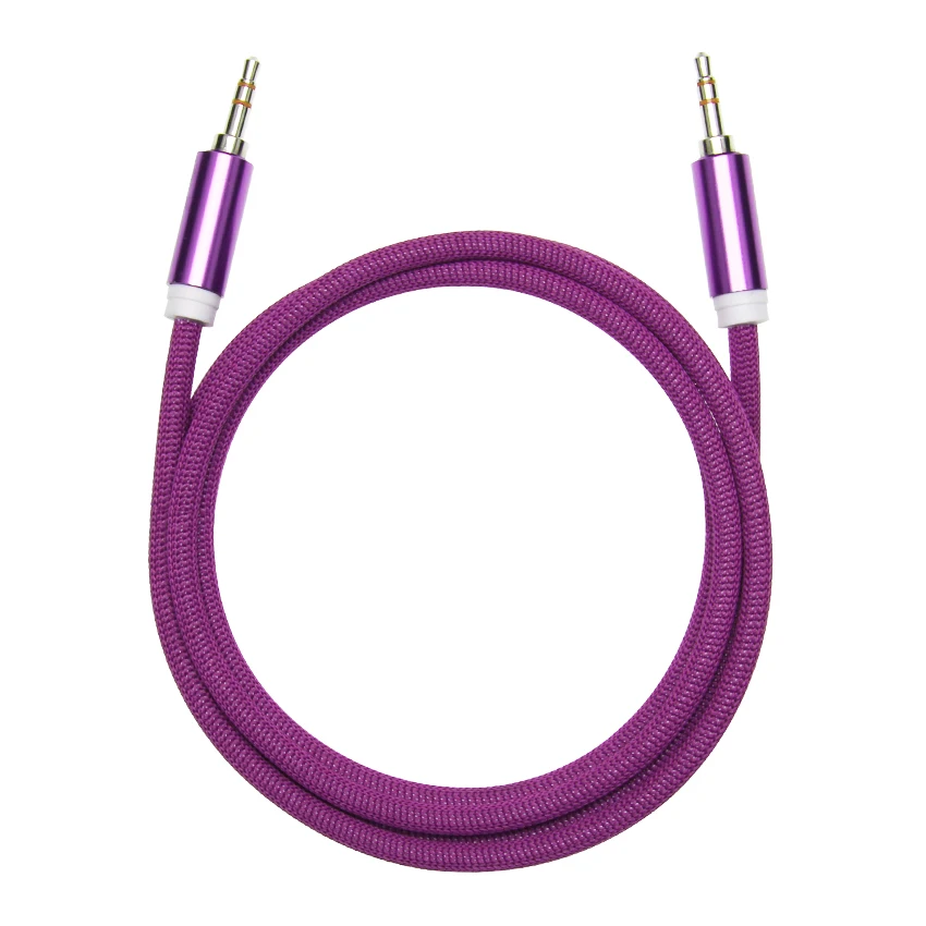 1 5m Nylon Braid Jack 3 5mm Audio Cable Male to Male Stereo Auxiliary AUX Cord for iPhone Car Speaker Headphone Earphone MP3 4