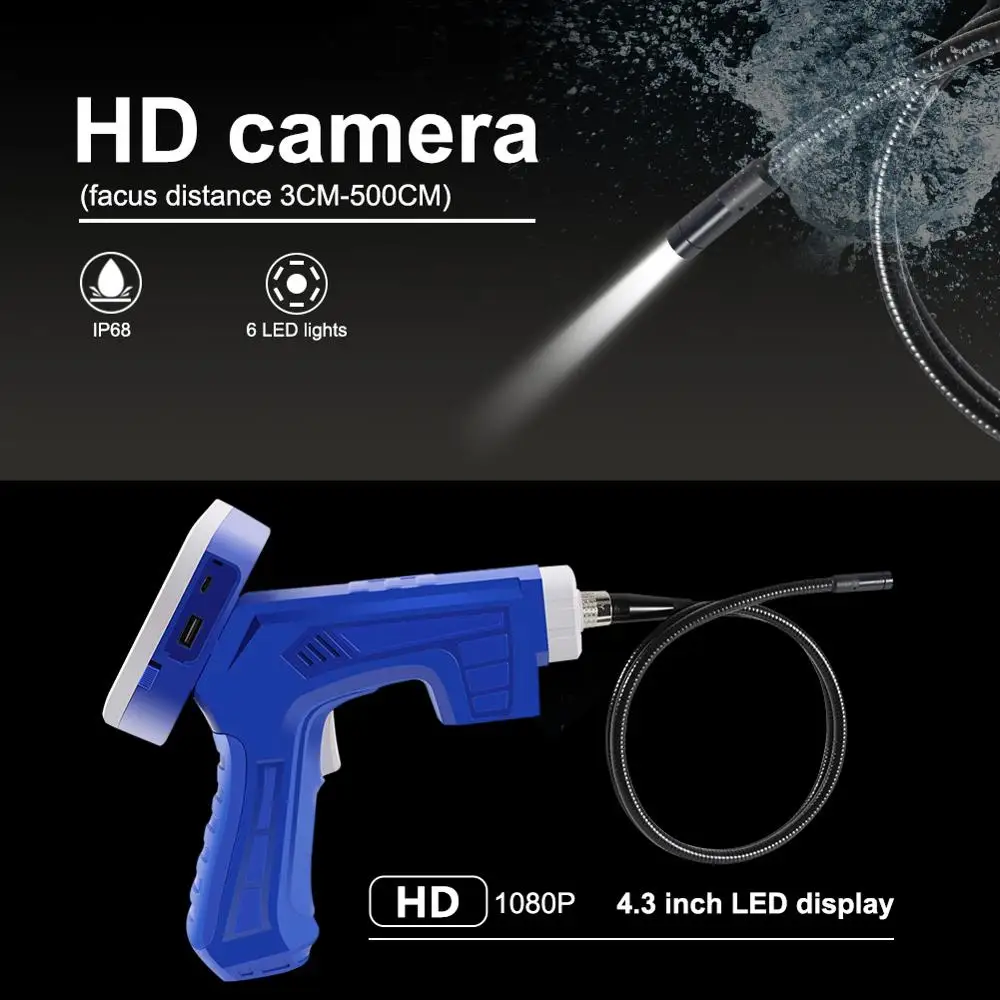8 мм бороскоп автомобильный Кондиционер очиститель 2MP HD промышленный эндоскоп 4," экран микро видео инспекционная камера для ремонта инструмента