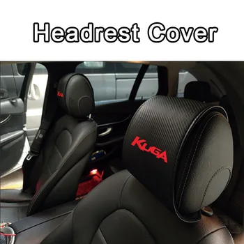 

1PC Car Headrest Covers For Ford Kuga Carbon Fiber Leather Car Headrest Protector Case Interior Accessories