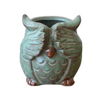 

Cartoon Owl-shaped Flower Pot For Succulents Plants Ceramic Small Mini Home Office Garden Fleshy Plants Terrarium Decorations