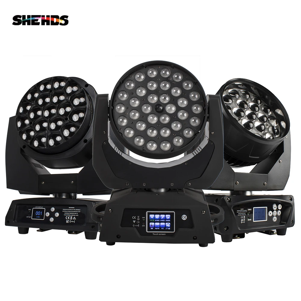 

2PCS Moving Head Led Zoom 36x18W RGBWA UV 6in1 Wash Light 36x12W 4in1 Lyre 19x15W Big Bee Eye Beam Effect DJ DMX Stage Party Bar