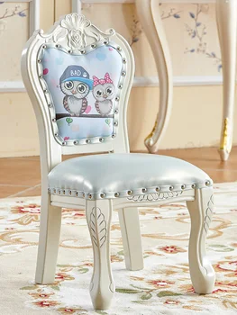 

European small chair back chair living room new solid wood children dining chair change shoes writing sofa coffee table stool