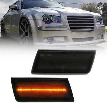 

Car Smoke Lens Amber LED Front Side Fender Marker Light for Chrysler 300 2005-2010 4805860AA 4805861AA