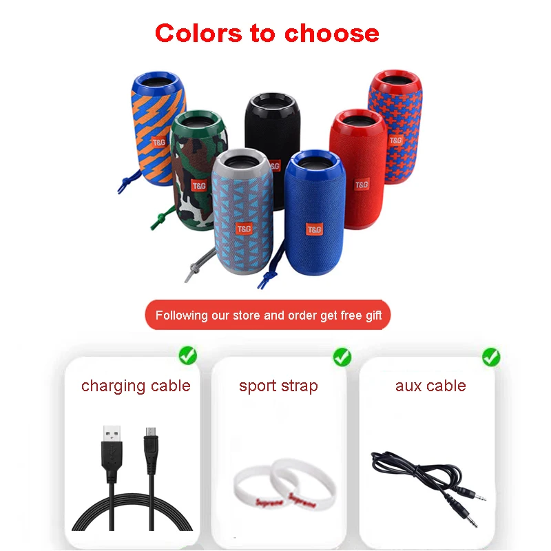 TG117 Wireless Bluetooth Speaker Column Portable Speaker Altavoz Bluetooth Soundbox 10W Outdoor with TF Card FM Radio for MIC TG117 Wireless Bluetooth Speaker Column Portable Speaker Altavoz Bluetooth Soundbox 10W Outdoor with TF Card FM Radio for MIC