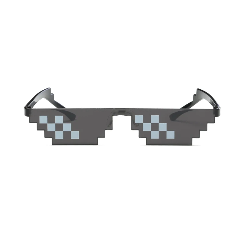 Новые мозаичные солнцезащитные очки Trick Toy Thug Life очки дело с It очки пиксельные женские мужские черные мозаичные забавные игрушечные очки