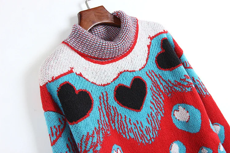 New Style in New High-collar Knitted Long Sleeve Colour Colour Colour Colour Coloured Outside Loving Jacquard Shirt Fashion New Style in New High-collar Knitted Long Sleeve Colour Colour Colour Colour Coloured Outside Loving Jacquard Shirt Fashion