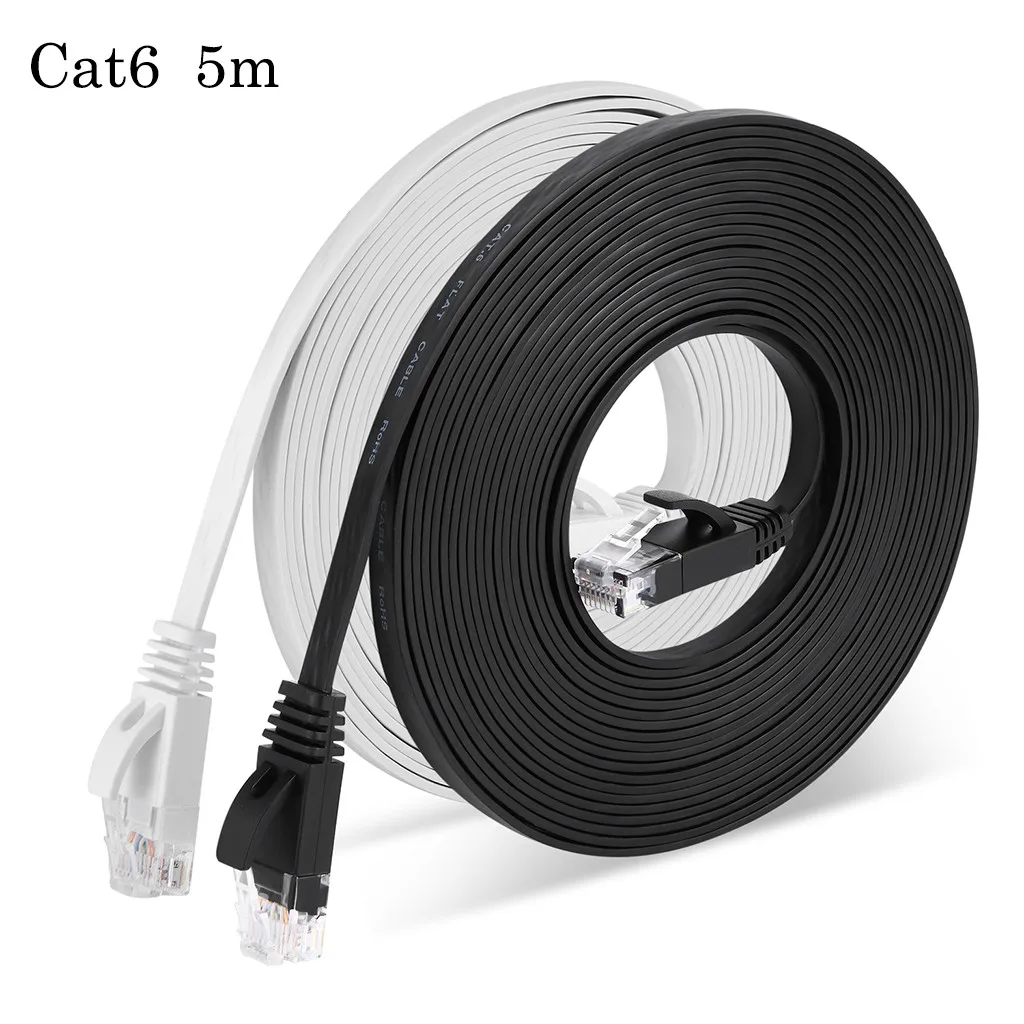 Высокопроизводительный Ethernet-Кабель Cat 6 RJ45 5 м плоский интернет-сеть