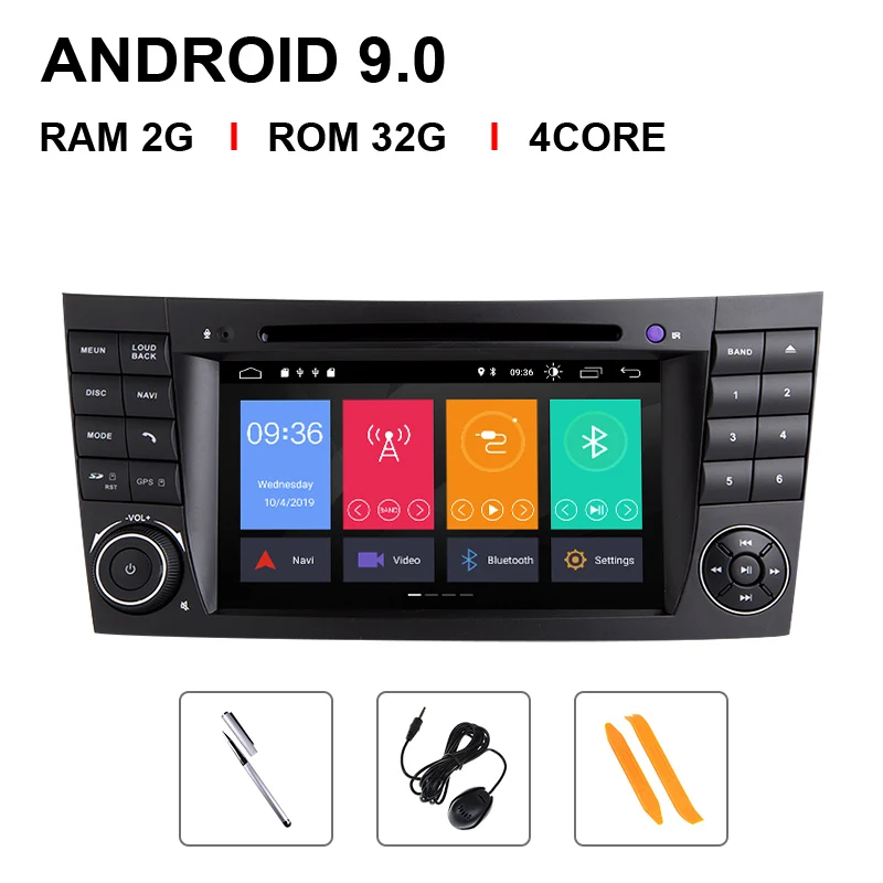 2din Android 9,0 автомобильный DVD мультимедиа для Mercedes Benz e-класс W211 E200 E220 E300 E350 E240 E280 CLS класс W219 gps DVR OBD2 Cam - Цвет: 4 Core 32 ROM