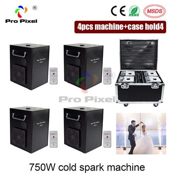 

4pcs with Flightcase 750W Smokeless Cold Spark Firework Machine DMX And Remote Control For Wedding Stage