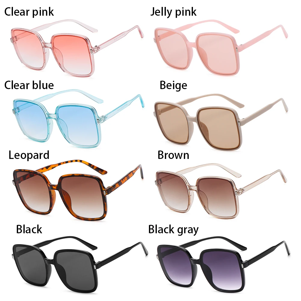 2021 new brand sunglasses Square glasses Personalized cat eyes Colorful sunglasses trend versatile sunglasses uv400 curtain big black sunglasses