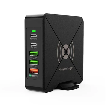 

75W QC3.0 Wireless Charger type-c USB PD Multi-Port Charger Fast Charger for Laptop Power Adapter Tablet