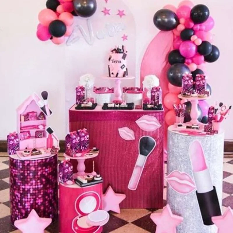 Décor De Maquillage Spa Pour Fête D'anniversaire, Rouge À Lèvres Pour  Filles, Vaisselle Jetable À Thème, Fournitures De Décoration Pour Fête  Prénatale Pour Filles - Jetable Partie Vaisselle - AliExpress