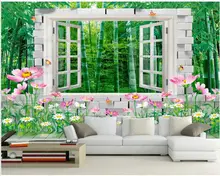 

3d wallpaper with custom photo mural Green bamboo garden living room home decor wall paper 3d photo wallpaper on the wall