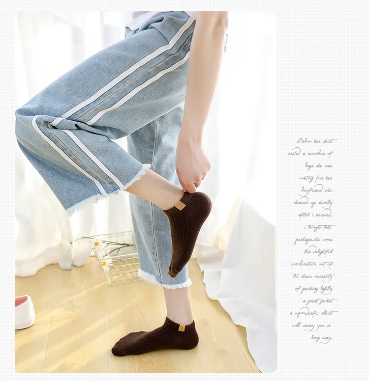 5 пар носков женские весенние и летние короткие хлопковые женские носки в Корейском стиле для колледжа спортивные носки