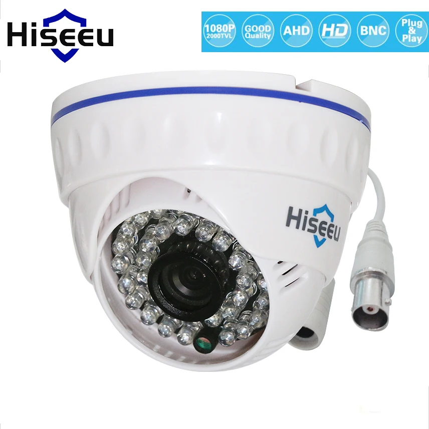 

Hiseeu AHD 1080P Camera IP Dome Camera IR Night Vision Camera Indoor Analog Camera for AHD DVR Home Security 2MP IR-Cut Filter