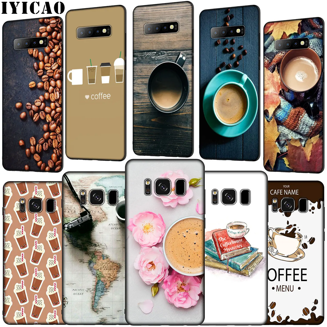 IYICAO Beautiful Girl drink coffee Design Soft Phone Case for Samsung Galaxy S20 Ultra S10 Lite S9 S8 Plus S6 S7 Edge S10e |