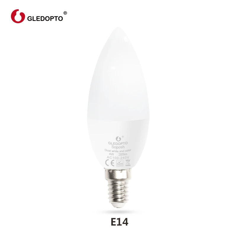 Mr G светодиодный OPTO Zigbee RGB+ CCT светодиодный 4 Вт свечной светильник E12/E14 декоративная лампа с регулируемой яркостью совместима с Amazon Echo Plus AC - Комплект: 1pcs E14