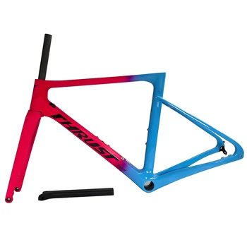 

THRUST T800 Super new Red-blue gradient Carbon Frame Bike Full Carbon Road Bike Frame Disc brake Road Bike Frame 2years warranty