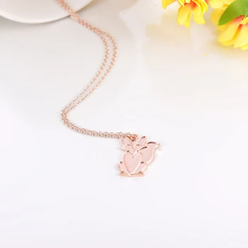 

Fashion jewelry gold/silver and rose gold The fox pendant cute lovely outdoor necklace for women party gift for friends