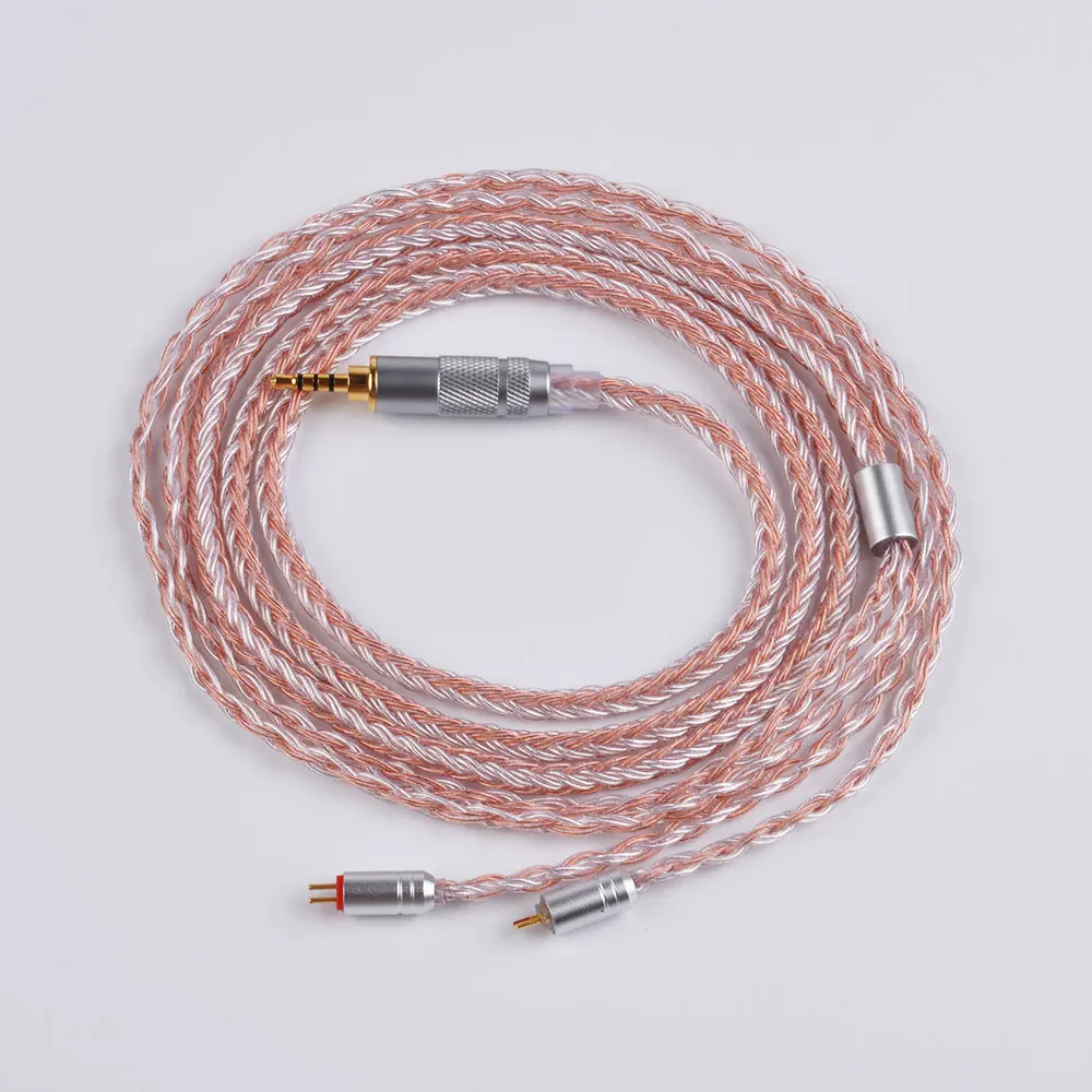 KINBOOFI 16 Core серебро наушники с покрытием кабель MMCX/2Pin разъем 3,5/2,5/4,4 мм для съемки TRN IM1/V80 AS10 BA10 ZS10 AS06 ZS7