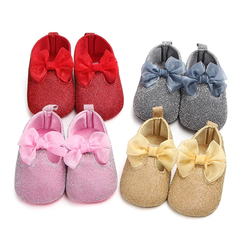 Детская обувь для принцесс; разноцветная нескользящая обувь с мягкой подошвой для малышей; блестящие туфли принцессы; сезон весна-осень; modelsZQ058