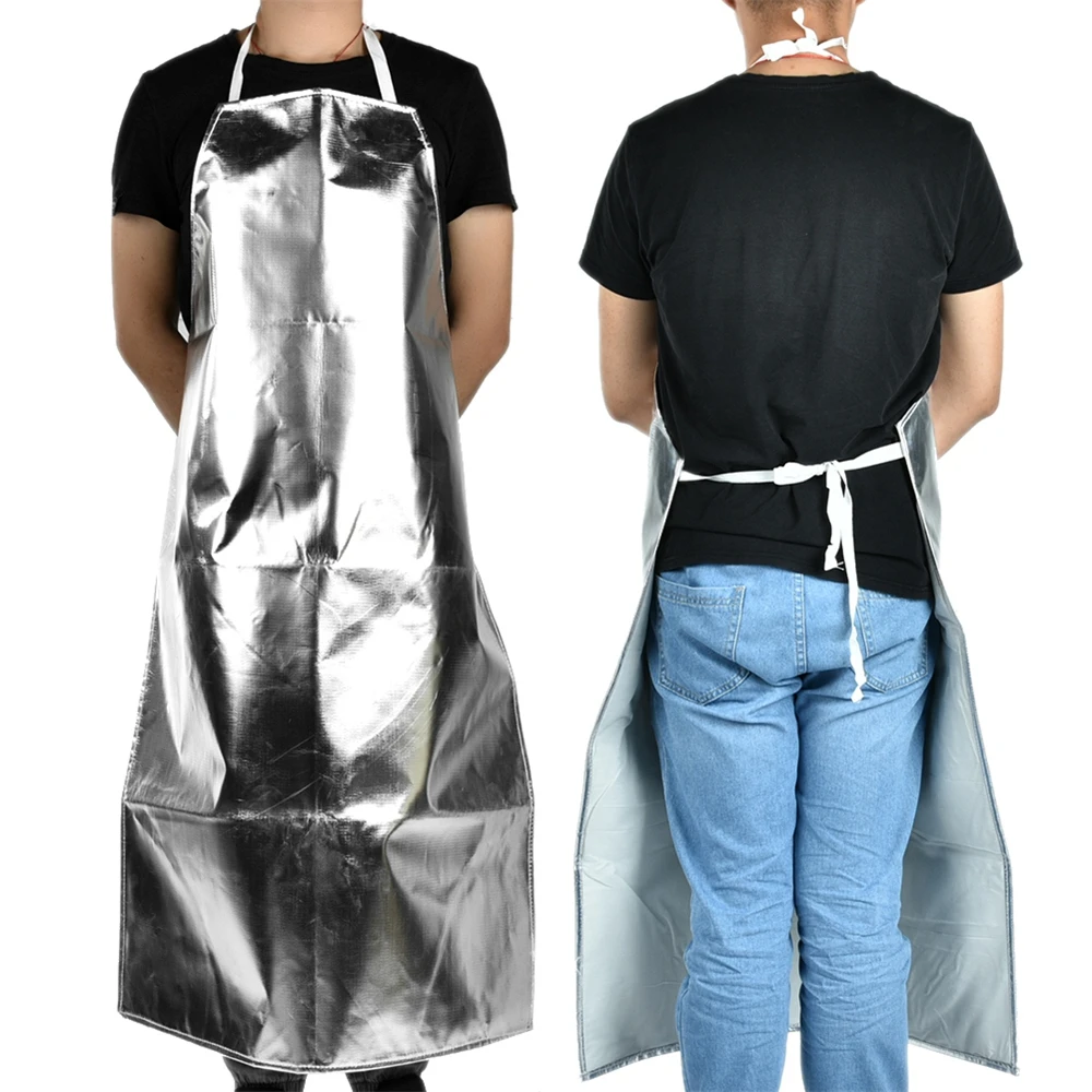 Heat Resistant Waterproof Apron Baking Kitchen Accessories Aluminum Foil Apron High Temperature Working Cooking Aprons for Women