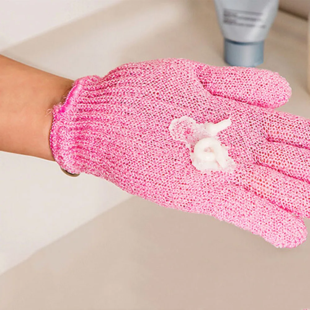 1 пара пять пальцев Ванна Душ Полотенце в виде перчатки конфетные цвета мытье тела спа ванна скруббер Чистая щетка банные принадлежности многоцветный