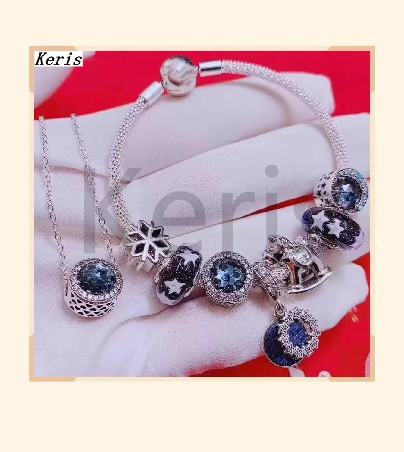 

High Quality Reproduction 1:1 100%925 Sterling Silver Star Night Cat Eye Bracelet Necklace Set Mixed With Free Delivery