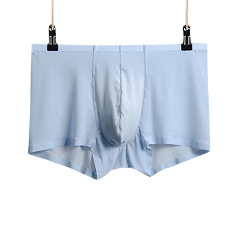 

Soft Sexy Super Thin Mens Underwear Ice Silk Summer Boxers Shorts Transparent Mid-rise Trunks Breathable Men Cueca Homme Panties