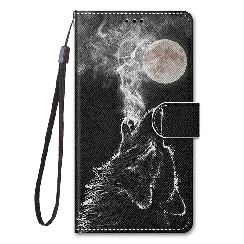 Wolf Кожаный чехол на СПС Coque Red mi Go S2 Y2 Чехлы для Xiaomi mi играть 9 SE 5X A1 6X A2 8 Lite 9 SE CC9 CC9e A3 подставка для телефона чехол-бумажник - Цвет: Wolf