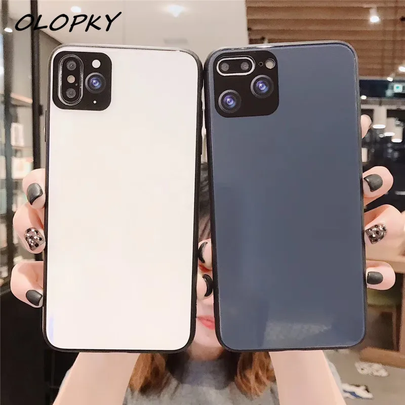 

Full back cover Smooth glass can be used as a mirror Simple personality Pure color For iphone 7 8 x xr xs max 11 pro 11pro max
