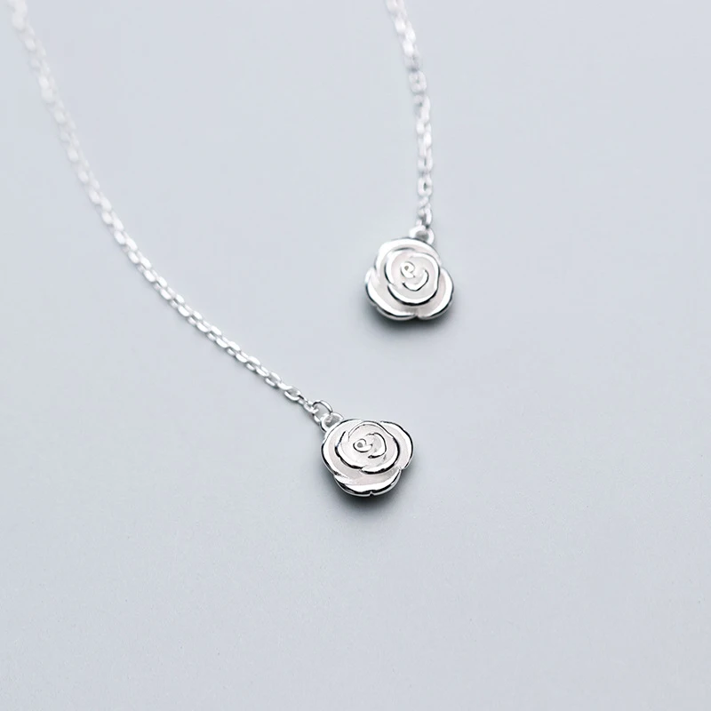 

INALIS S925 silver ear line female Japanese and Korean style simple small fresh and lovely small flower girl heart ear jewelry
