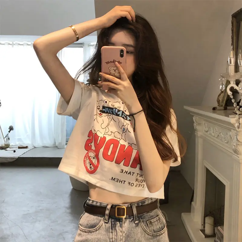 cartoon crop tee