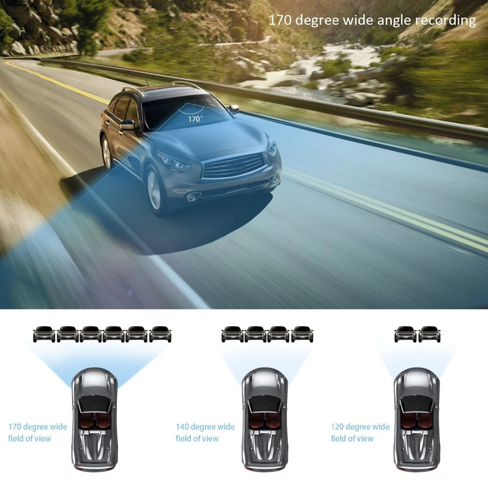 Автомобильный видеорегистратор 4 0 дюйма Full HD ADAS с двумя объективами камерой
