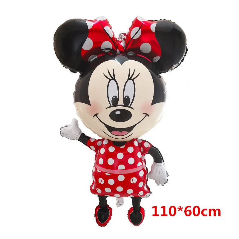 110cm Large Mickey Minnie Mouse Foil Balloons Cartoon Birthday Party Decorations Kids Baby Shower Party Baloon Toys