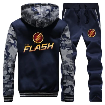 

STAR Tracksuits The Flash Jacket Pant Set Men Superhero Barry Allen Sweatshirts Hoodie Sweatpant Sets Suit 2 PCS Coat Sportswear