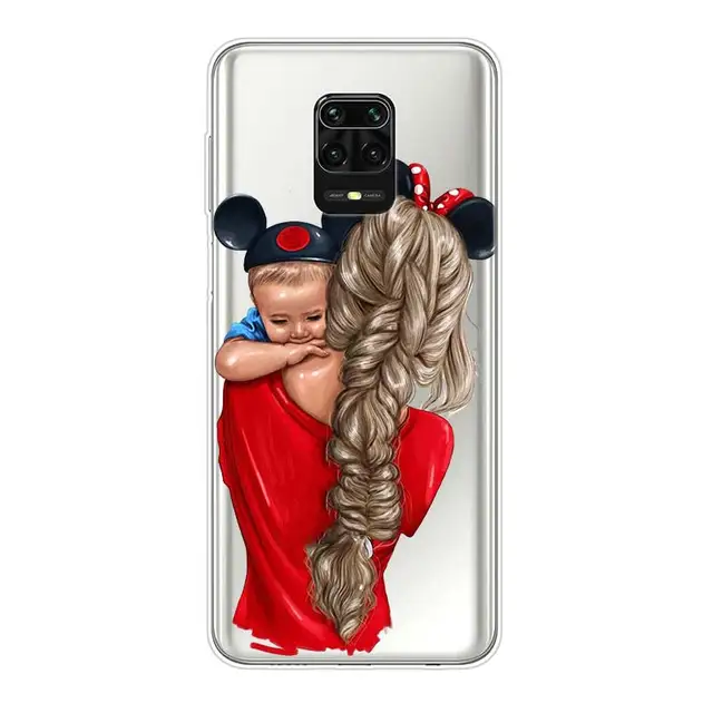 Family Mom Baby Dad Silicone Cover For Xiaomi Redmi Note 10 10S 9 9S Pro Max 9T 8T 8 7 6 5 Pro 5A 4X 4 Phone Case Style 05