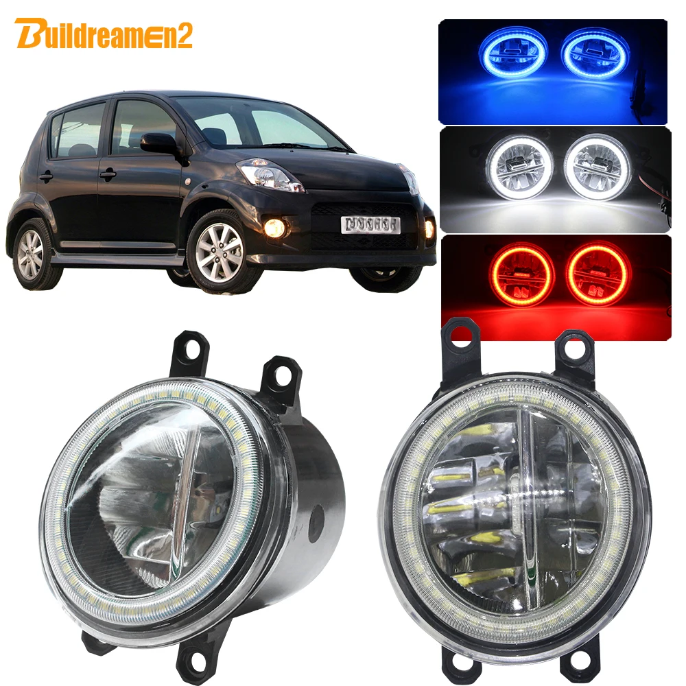 

Buildreamen2 For Daihatsu Materia Coo Subaru Dex 2005-2016 Car 4000LM LED Fog Light Angel Eye Daytime Running Light DRL H11 12V