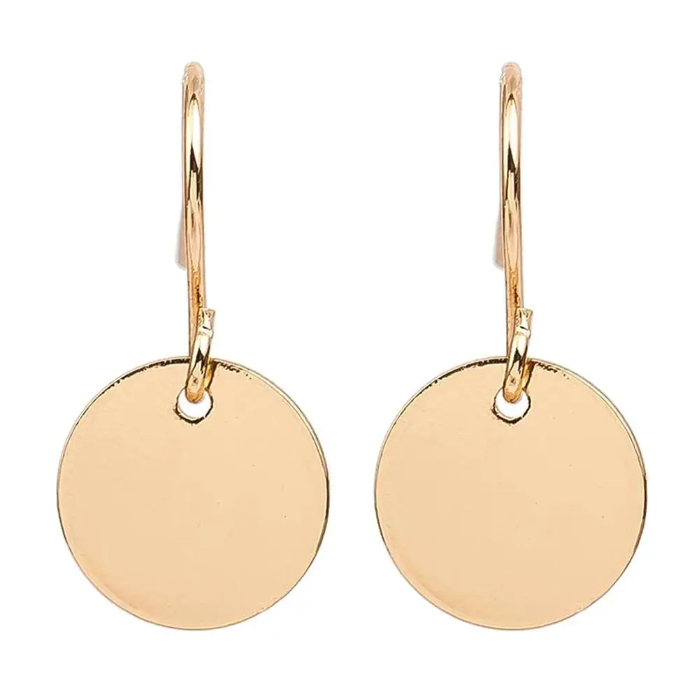 

boucle d'oreille femme 2019 серьги женские 1 pair Fashion Polished Circle Shape Simple Earrings