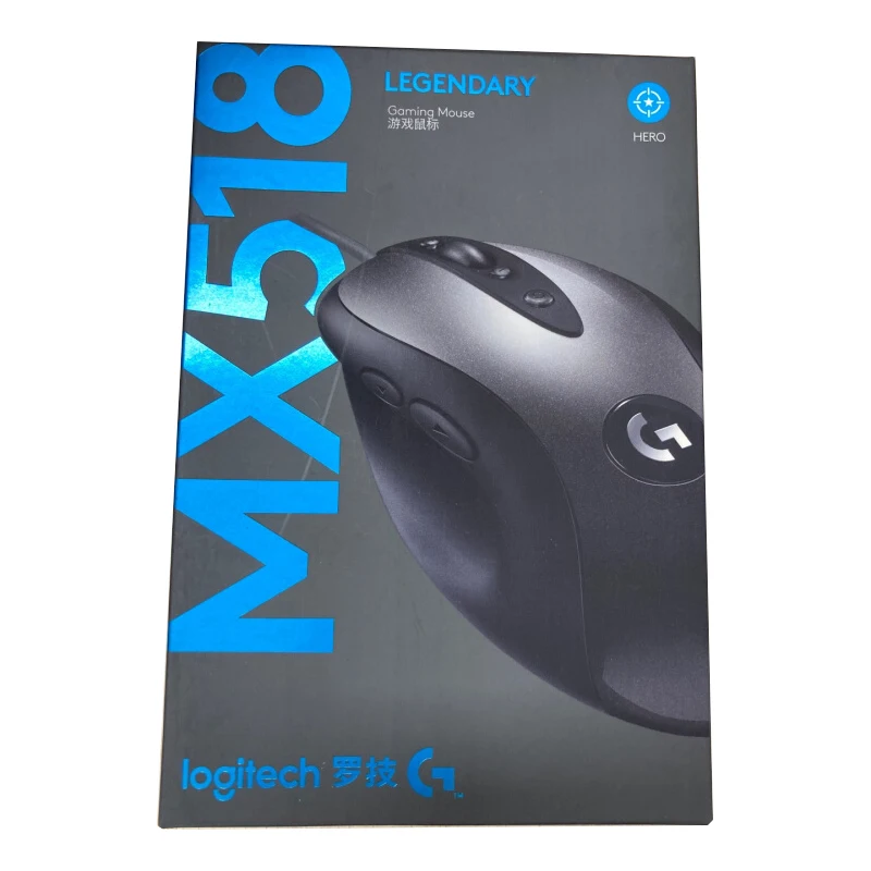 Logitech MX518 Mouse da gioco planetario con sensore HERO 16K DPI classico  livello di febbre Mouse legenda rinata per Mouse Gamer