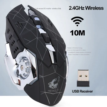 

X8 2.4GHz Mute Rechargeable Gaming Mouse 1800DPI Adjustable 7 Buttons 7-Color LED Optical Mouse Wireless Mice for Desktop Laptop