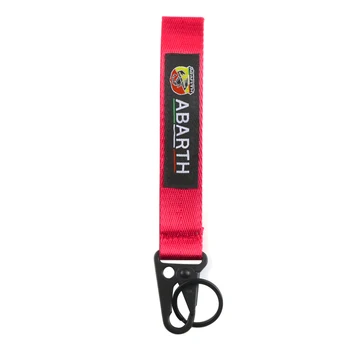 

High quality Ribbon Webbing Car key ring Nylon Webbing Keychain with hawk buckle key ring for fiat abarth punto 500 Accessories